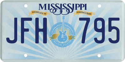 MS license plate JFH795