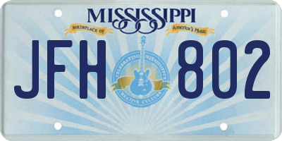 MS license plate JFH802