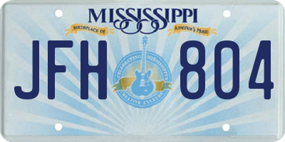 MS license plate JFH804