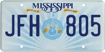 MS license plate JFH805