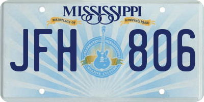 MS license plate JFH806