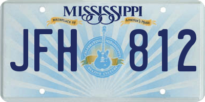 MS license plate JFH812