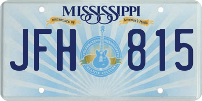 MS license plate JFH815