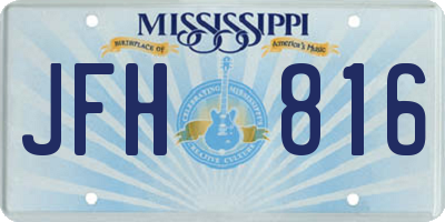 MS license plate JFH816