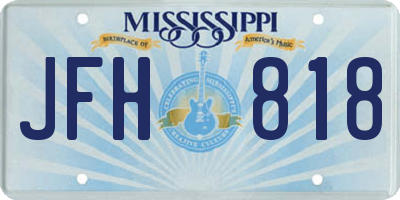 MS license plate JFH818