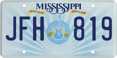MS license plate JFH819