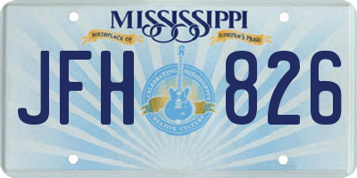 MS license plate JFH826