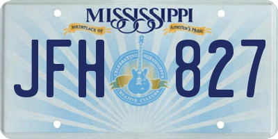 MS license plate JFH827