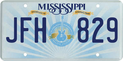 MS license plate JFH829
