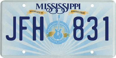 MS license plate JFH831