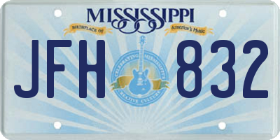 MS license plate JFH832