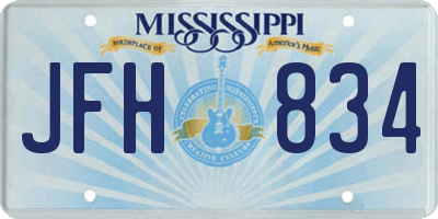 MS license plate JFH834