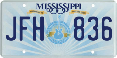 MS license plate JFH836
