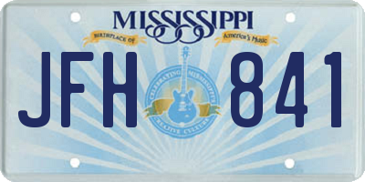 MS license plate JFH841
