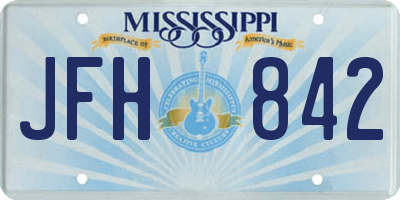 MS license plate JFH842