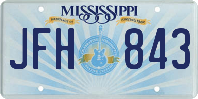 MS license plate JFH843