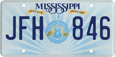 MS license plate JFH846