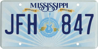 MS license plate JFH847