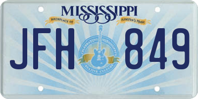 MS license plate JFH849