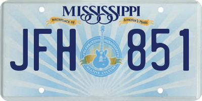MS license plate JFH851