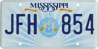 MS license plate JFH854
