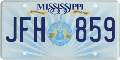 MS license plate JFH859