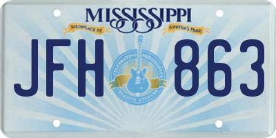 MS license plate JFH863