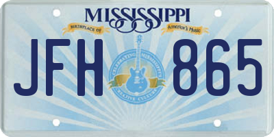 MS license plate JFH865