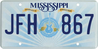 MS license plate JFH867
