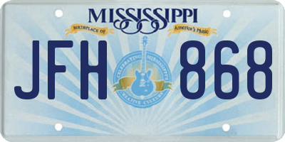 MS license plate JFH868