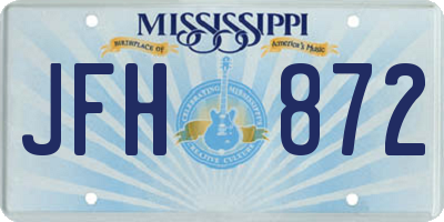 MS license plate JFH872