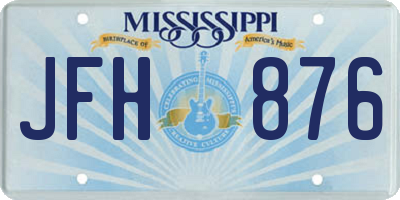 MS license plate JFH876