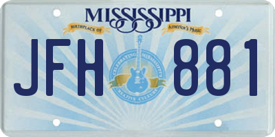 MS license plate JFH881