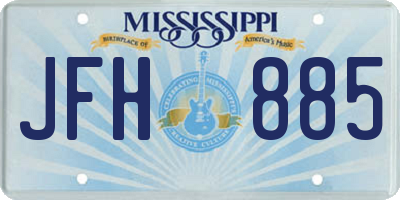 MS license plate JFH885