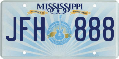 MS license plate JFH888
