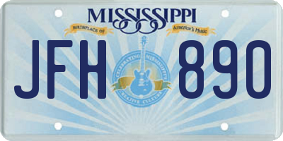MS license plate JFH890