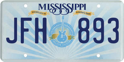 MS license plate JFH893
