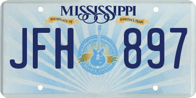 MS license plate JFH897
