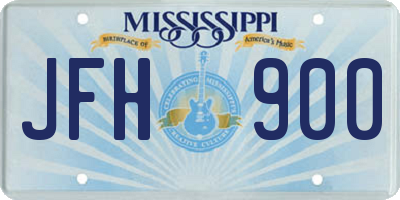 MS license plate JFH900