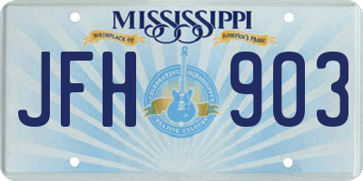 MS license plate JFH903