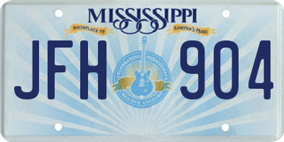 MS license plate JFH904
