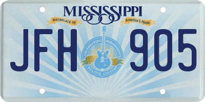 MS license plate JFH905