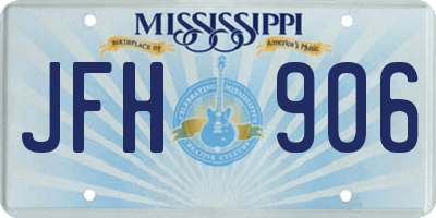 MS license plate JFH906