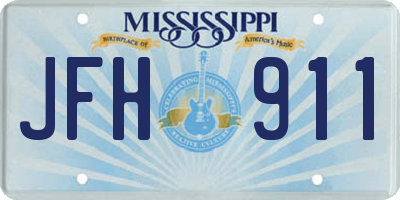 MS license plate JFH911