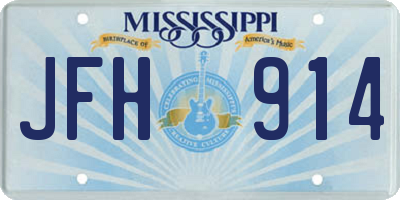 MS license plate JFH914