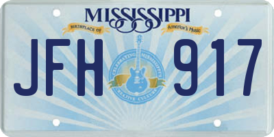 MS license plate JFH917