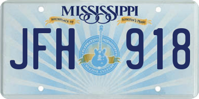 MS license plate JFH918