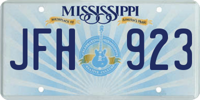 MS license plate JFH923