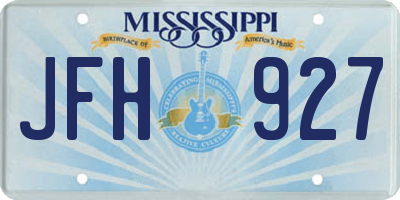 MS license plate JFH927