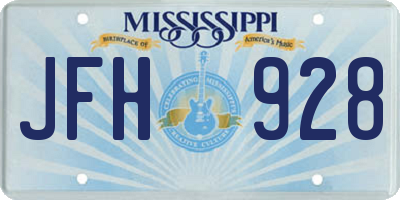 MS license plate JFH928